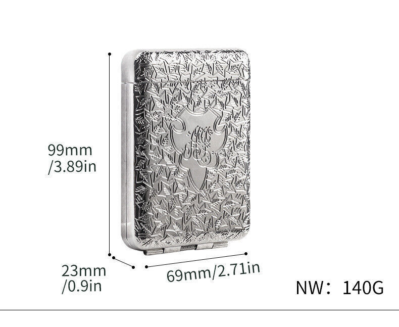 metal flip top cigarette case Silver Vintage Portable Metal Flip Top Three Open Cigarette Case For 16pcs  US