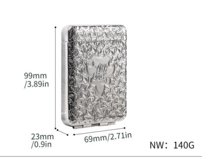 Silver Vintage Portable Metal Flip Top Three Open Cigarette Case For 16pcs  US