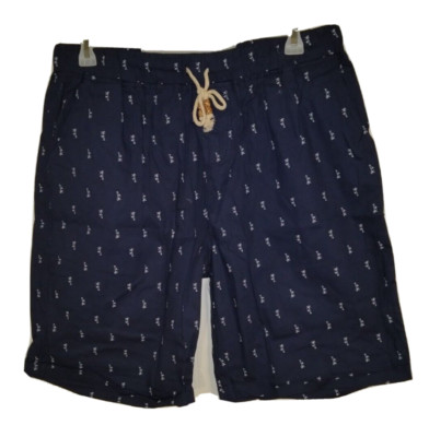 Amazon Essentials Men's Blue Linen Casual Classic Fit Shorts - 2XL (38''-40'')