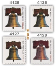 4125-28 4126 4127 4128 Forever Liberty Bell 2007 Complete Set of 4 MNH - Buy Now