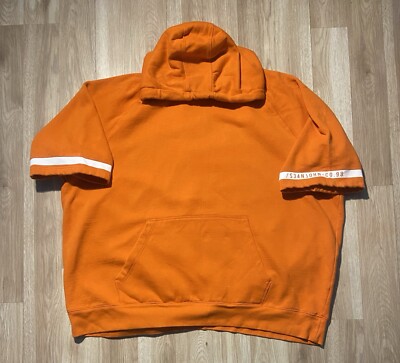 Orange Sean John Hooded Short Sleeve Sweatshirt Size 4XL