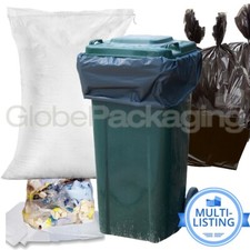 STRONG BLACK & CLEAR REFUSE GARBAGE SACKS LINERS WOVEN WHEELIE BINS RUBBLE ETC
