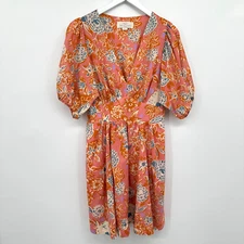 Trovata Birds of Paradis Dress Medium Garden Party Cottagecore Coachella Boho