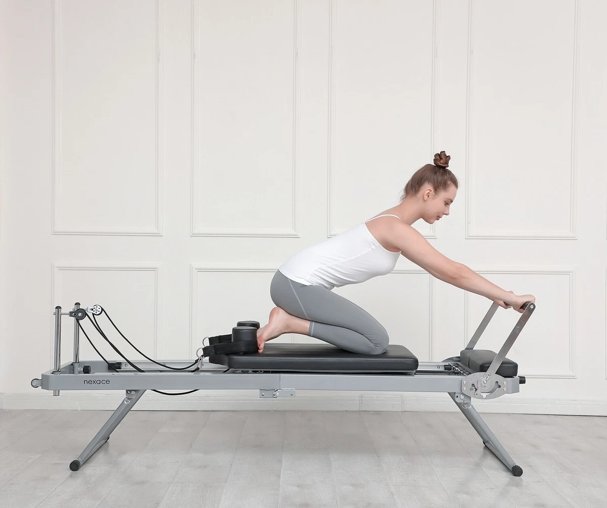 Foldable Pilates Reformer Machine | Sturdy, Space-Saving | Home Fitness  Equipment