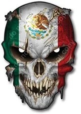 MEXICAN SKULL USA AMERICAN FLAG DECAL STICKER CAR TRUCK WINDOW BUMPER MEXICO