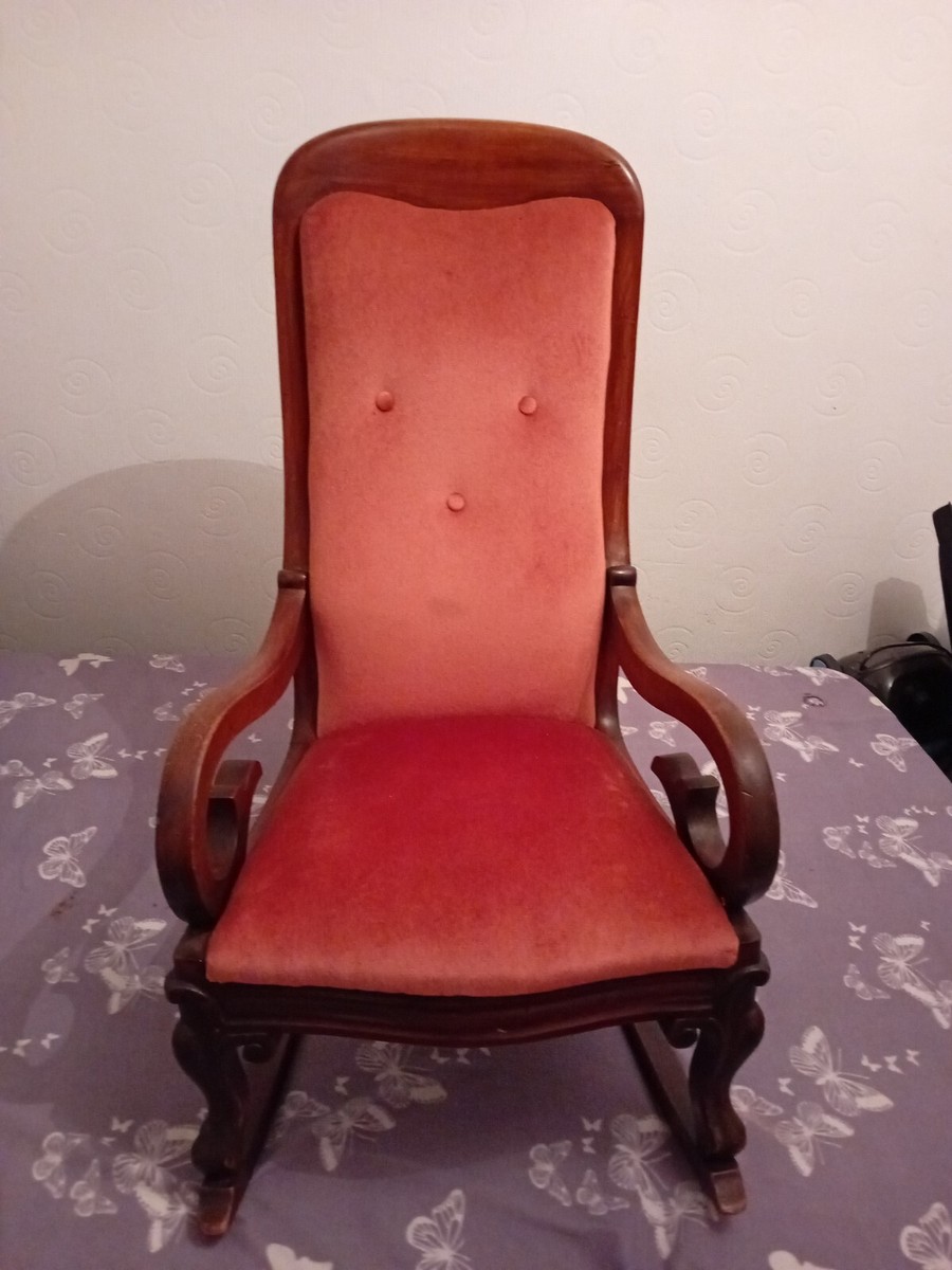 Chair Outlet Upholstered Rocking Chair Vintage Victorian Pink