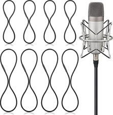 8 Pieces Black Universal Elastic Bands Replacement Microphone Shock Mount Rubber
