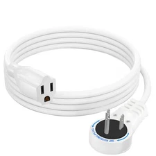 360° Rotating Flat Plug Extension Cord 6 Ft 16 AWG White Extension Wire Power...