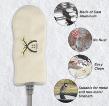 Heavy Duty Birth Bath Heater De-icer with Thermostatically Controlled, Cream