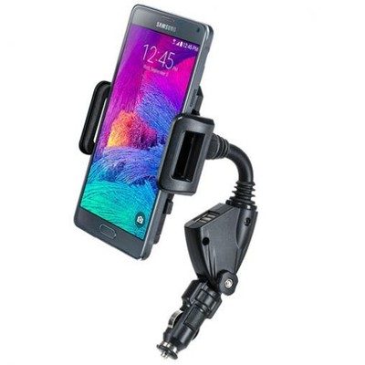 CAR MOUNT CHARGER HOLDER DC SOCKET USB PORT CRADLE SWIVEL PLUG-IN for PHONES