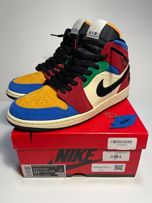 2019 NIKE AIR JORDAN 1 I MID FEARLESS SIZE 10.5 BRED ROYAL CLOT MAISON OFF OG 10