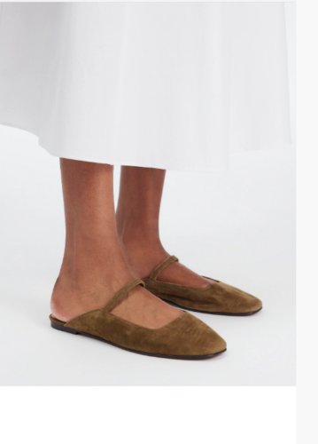 Madewell $98 The greta Ballet Flat Mule Spiced Olive Size 6 NR347