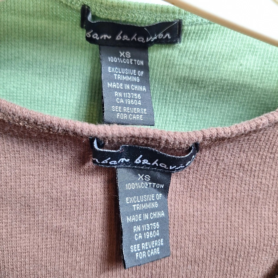 URBAN BEHAVIOR Y2K Tank Top (Lot of 2) Sz XS Brown Green Dream Rainbow Unicorn - Image 4 of 4