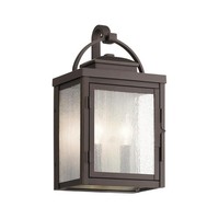 AußEnlampe Wand IP44 Aluminium Glas H: 37,2 Cm 2X E14 Vintage Leuchte AußEn