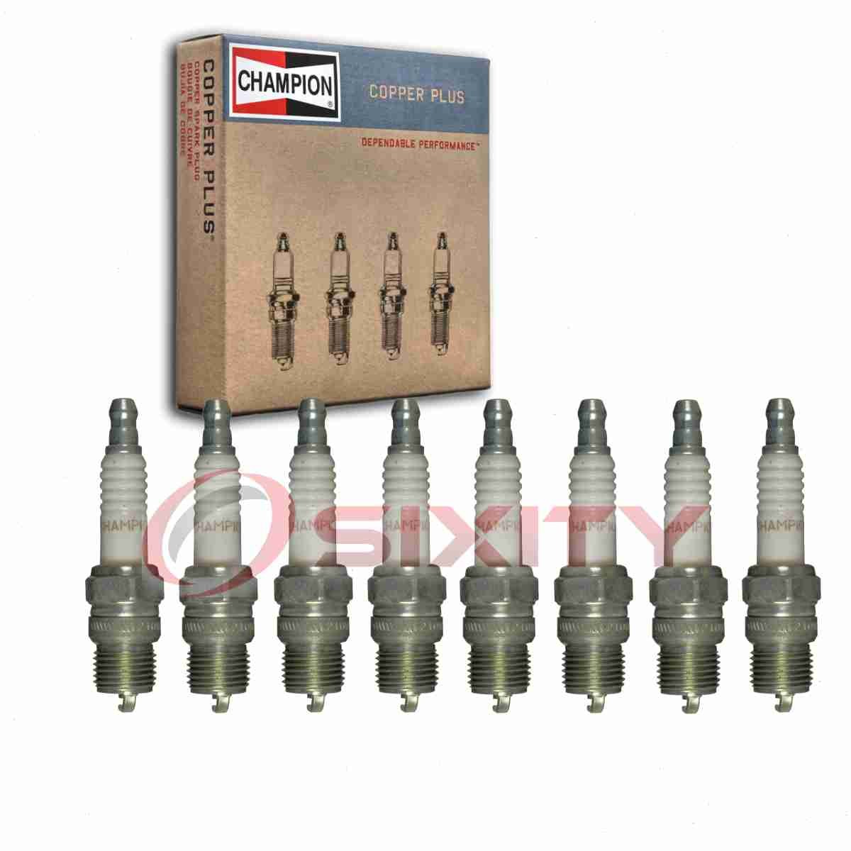 8 pc Champion Copper Plus Spark Plugs for 1970 Chevrolet Townsman 7.4L V8 rp