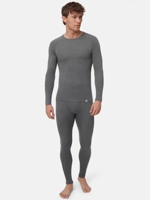 Danish Endurance Herren Base Layer Set Merinowolle 180 g/m², Thermo Set, Grau XL
