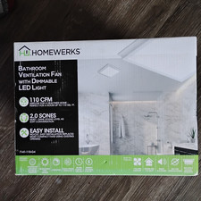 Homewerks 110 CFM Exhaust Fan with LED Light for Bathroom Laundry Exercise Room