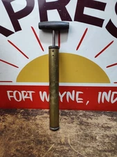 Leacock Coleman Brass Air Pump for Gas Lamp Lantern Large T-Handle Tested Works 