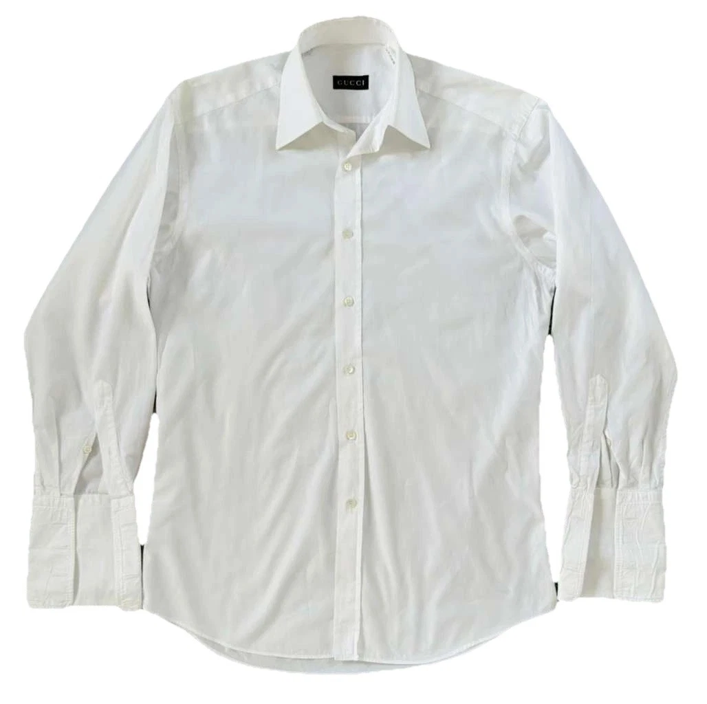GUCCI ホワイト 長袖シャツ 15/39 Gucci White Solid Dress Shirts for Men for sale | eBay