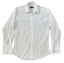 Gucci Dress White Shirt French Cuffs Size 15 Small Made In Italy