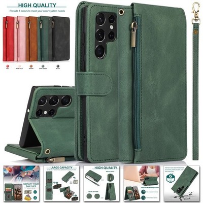 Zipper Leather Wallet Phone Case For Samsung A14 A54 A33 A53 A73 A12 A32 A50 A22