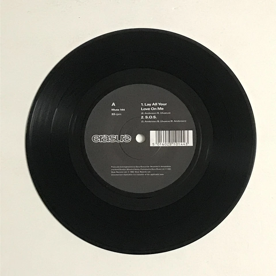 Erasure - Lay All Your Love On Me  7" E.P. Vinyl Record (33rpm) - Mute 144 NM/NM - Image 3 of 4