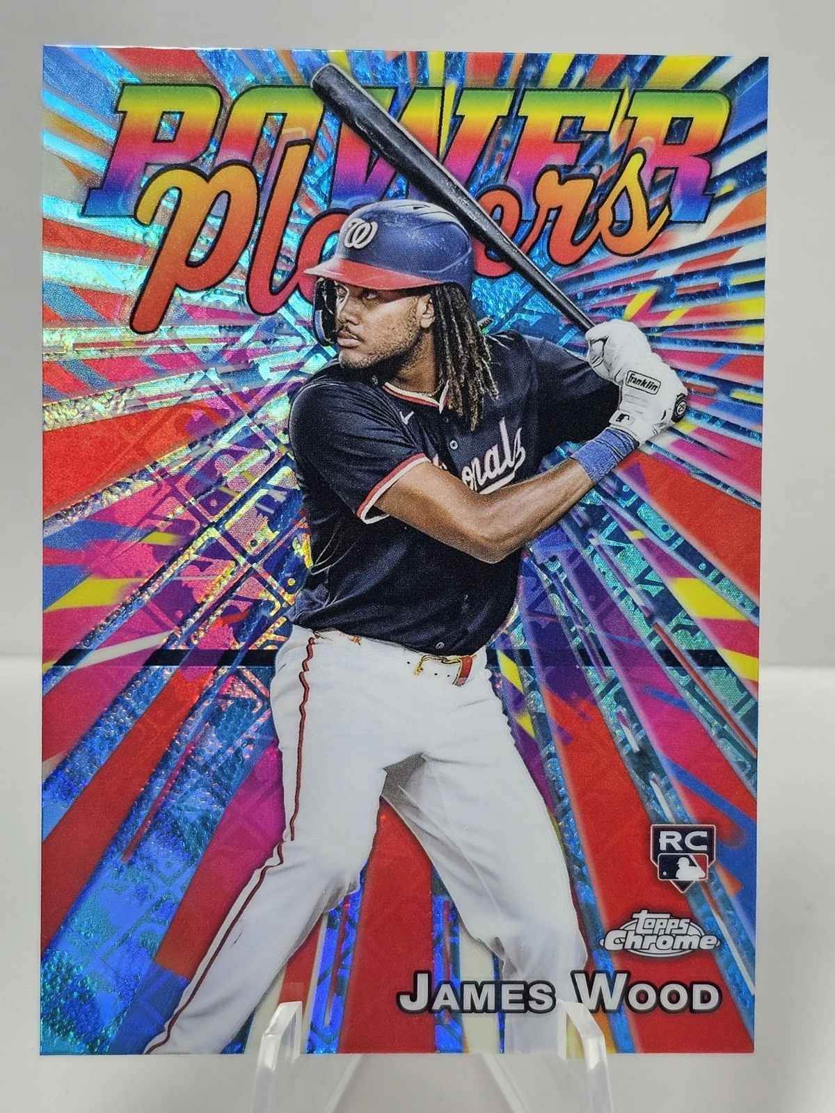 2025 Topps Chrome James Wood #PP-19 RC Power Players Logofractor Nationals