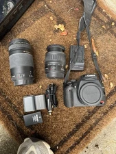 Canon EOS Digital Rebel XT SLR Camera w/18-55mm/75-300mm Lenses/Charger/Batt/Mem