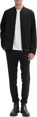 TOM TAILOR Herren Piqué Sakko Bomberjacke Black Regular Fit Stretch