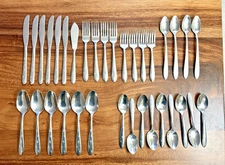 Mar-Crest Stainless USA Atomic Starburst Flatware Lot 34 Pc – Mid-Century