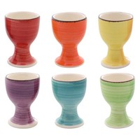 Eierbecher 6 StüCk Eierhalter Eier Ei Becher Auf Fuß 6Cm Porzellan Eibecher Bunt