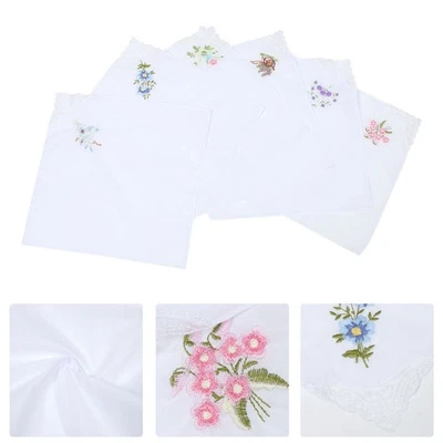 6 Pcs Mouchoir De Mariage Femme Fleur Mouchoirs Pour Femmes Dames - Photo 1/4