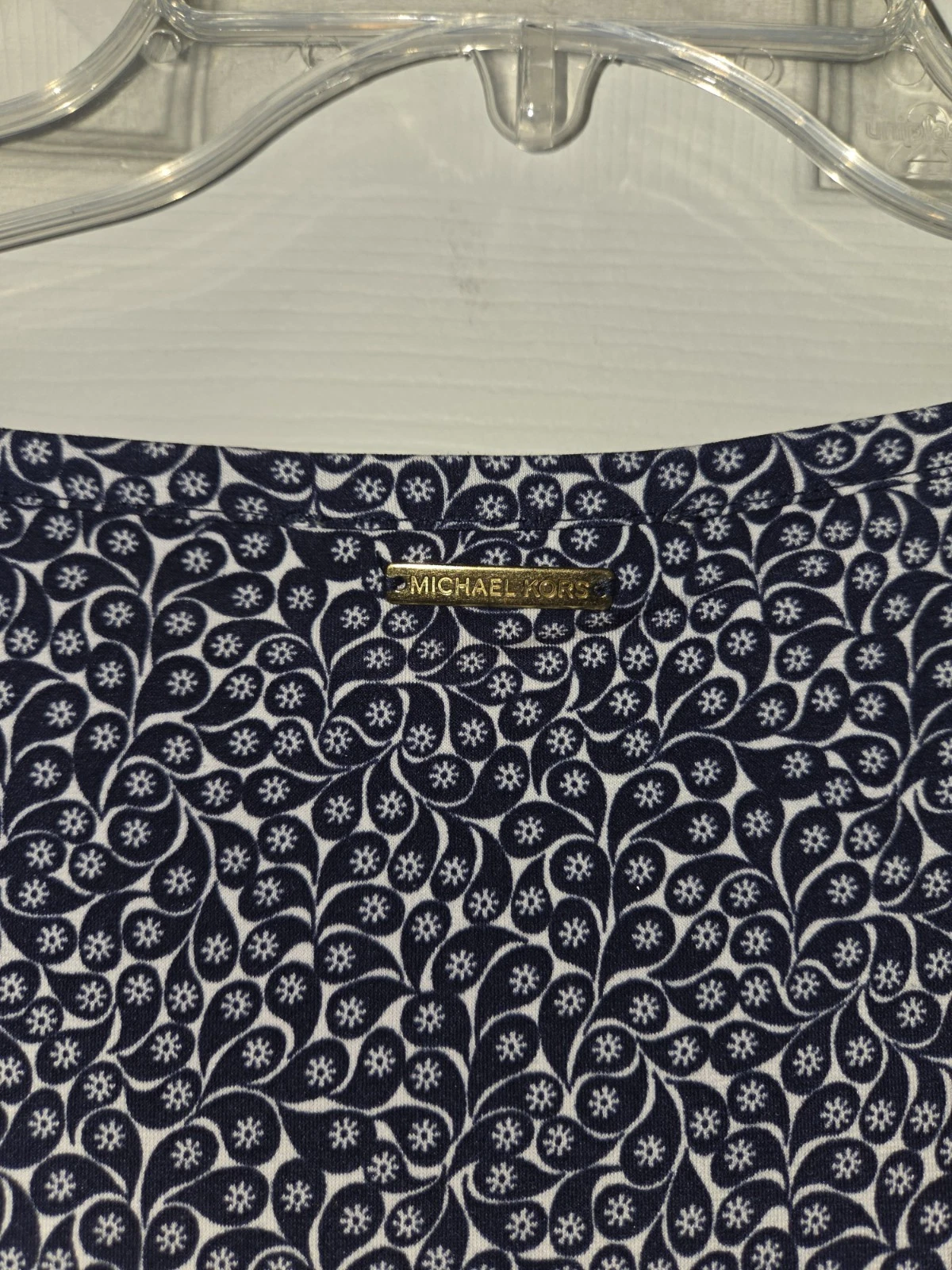 Abito Michael Kors blu e bianco paisley elasticizzato taglia med