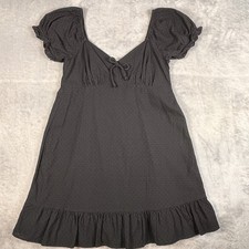 Milkmaid Puff Sleeve Mini Dress Sz S Black Dark Romantic,Goth Fairy,Witchy Boho