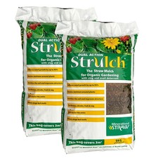 2 x 100L Strulch Mulch Straw Mulch in 9kg Bags Natural Straw Mulch for Gardens
