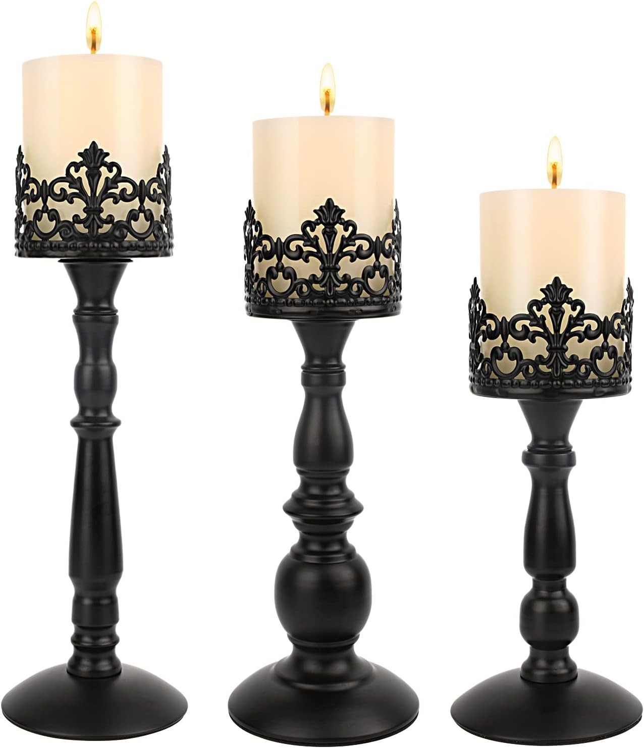 For Table Centerpiece Gothic Candle Stand Set Black