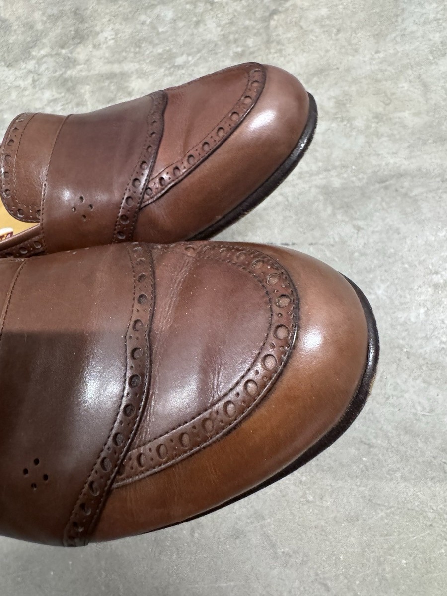 Made in Italy Men\'s Leather Slip-On Loafers in Chestnut Brown A. Restoni A. Testoni Leather Loafers Men main image 4