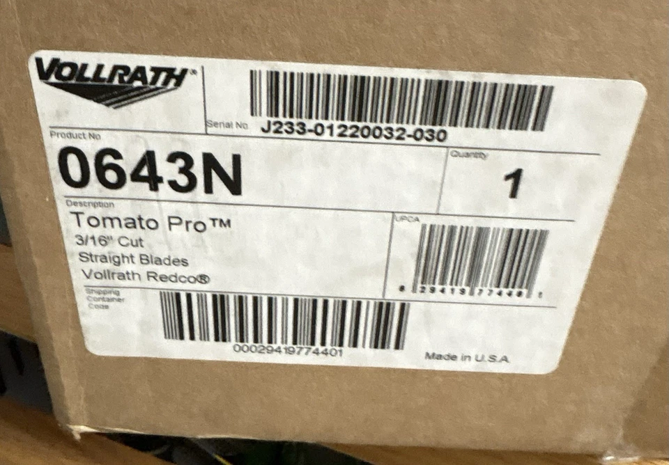 Cortadora de tomate Vollrath 0643N Tomato Pro® 3/16" cuchillas rectas NSF hecha en EE. UU.! Foto 2 de 3