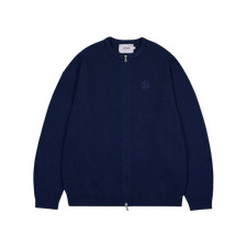 Xtonz Dunstan Knit Zip Up Blue Outerwear