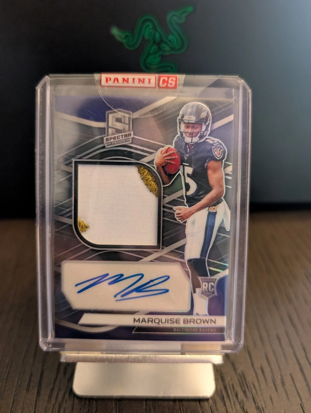 Marquise Brown Panini Spectra #212 Patch Autograph-Neon Black Light