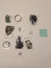 Mixed vintage costume jewelry lot earrings necklace bracelet watch ring brooch