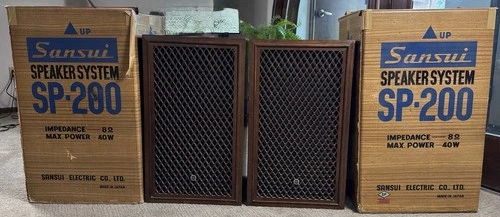 Vintage Sansui SP-200 3-Way Speakers Wood In Original Boxes! Excellent Read!