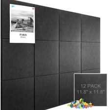 Large Cork Board Alternative 48 X 36 Black Bulletin Board - 12 Pack Removable...