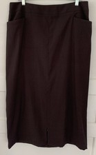 Norton McNaughton 16 NWT Vtg Pencil Maxi Skirt Brown Stretch Zip Front Slit