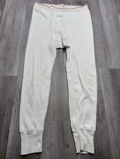 Vintage Maverick Mens Thermal Baselayer Bottoms Underwear Long Johns White Sz L
