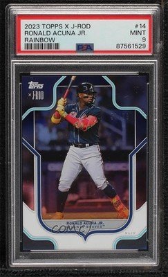 2023 Topps X J-Rod Rainbow Foil 40/99 Ronald Acuna Jr Acuña #14 PSA 9 MINT 0i7l
