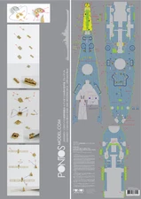 Pontos Model 1/200 BB-61 Iowa 1944 Wooden Deck 20B Deck Blue for Trumpeter 03706