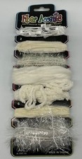 Fiber Accents 7 different white threads  textures 3.25 yards 3 meters each NEW