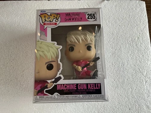 Funko Pop! Vinyl: Rocks, Machine Gun Kelly #255, w/pink guitar jumping damaged