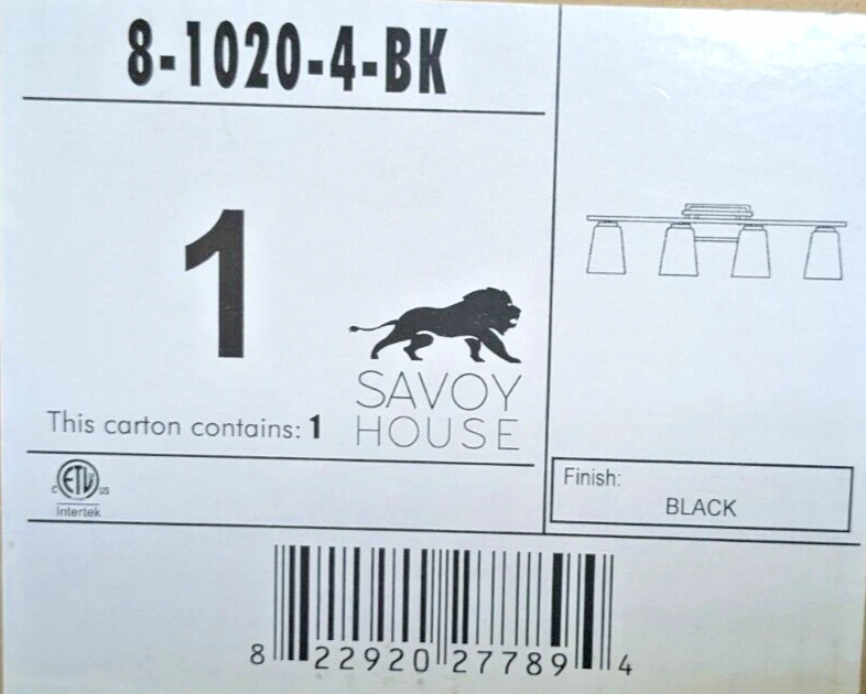 SAVOY HOUSE LIGHTING CALHOUN 32"W 4 LUCES NEGRO TOCADOR 8.75"T 8-1020-4 Foto 3 de 3